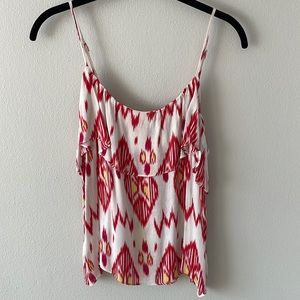 White and red patterned tank top